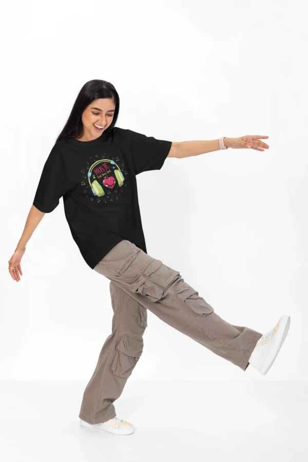 Music - Feel the Soul | Oversized T-Shirt | Nrityashiksha Edition - Image 2